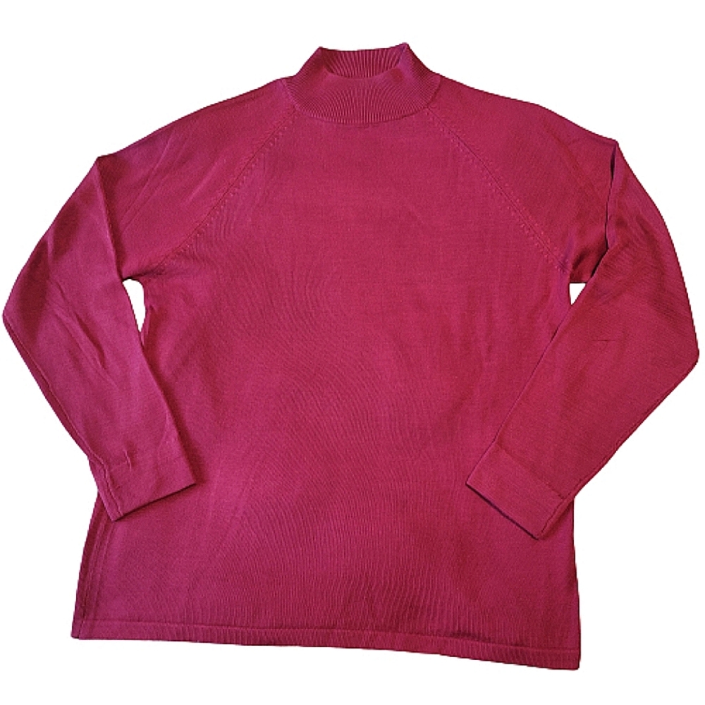 Kevo women light burgundy high collared 100% Silk lightweight sweater size small